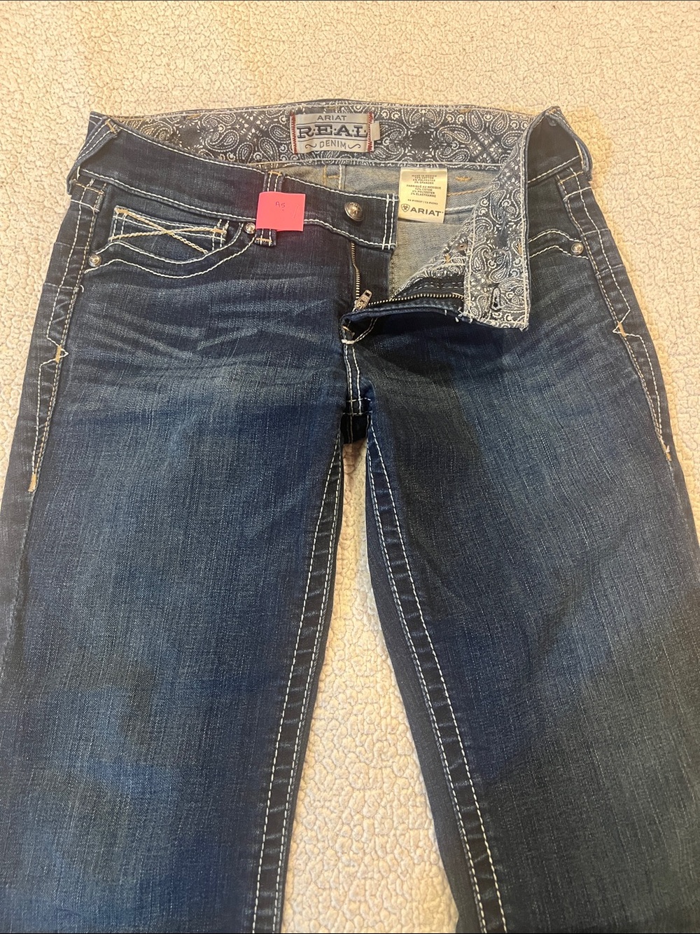Ariat REAL DENIM Women's Dark Blue Bootcut Jeans with Contrast Stitching